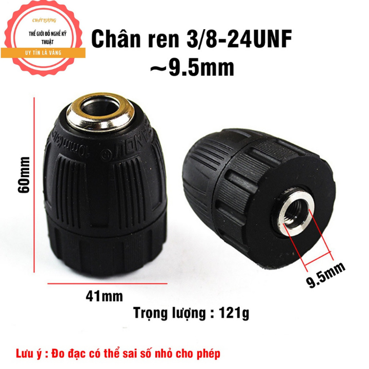 Đầu măng ranh kẹp mũi khoan 0.8-10mm 3/8-24unf thay thế máy khoan pin