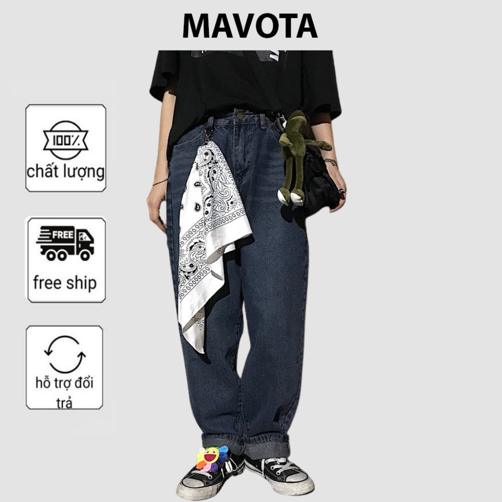 Khăn vuông bandana Mavota khăn lụa họa tiết phong cách streetwear KBND08