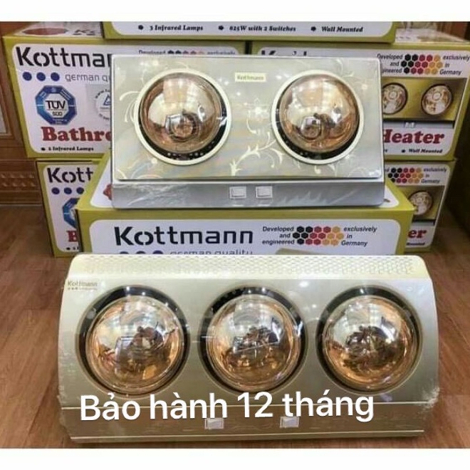 Đèn nhà tắm 2 bóng /3 bóng sưởi ấm nhanh, điều chỉnh từng bóng tiện lợi l Đèn sưởi phòng tắm 2/3 bóng bảo hành 6 tháng