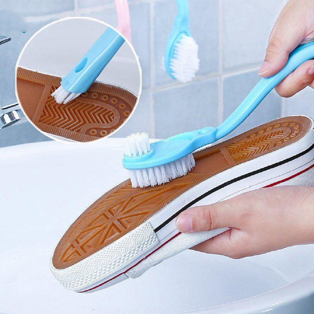 Bàn chải chà giày dép 3 đầu có tay cầm siêu tiện lợi