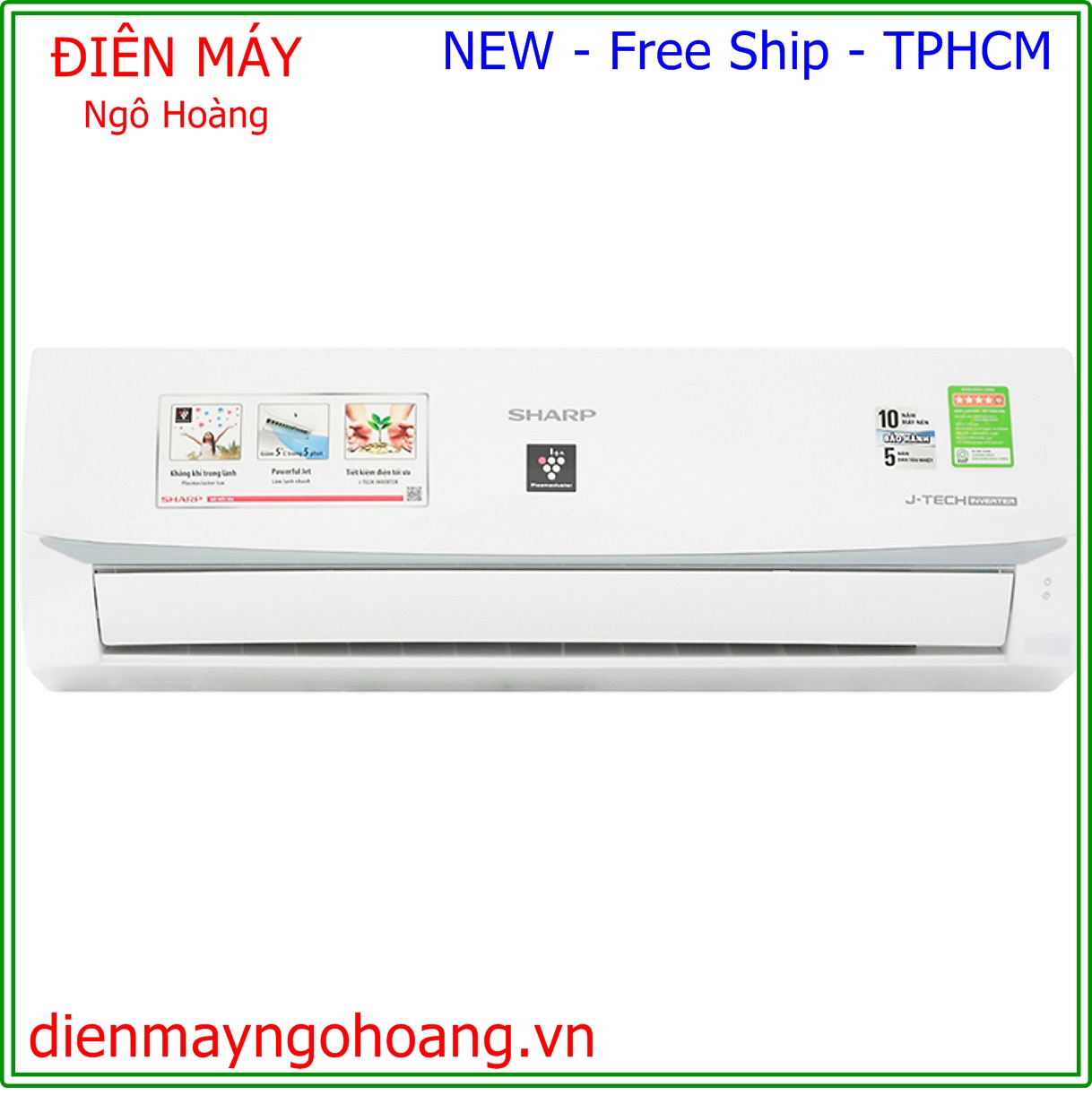 Máy lạnh sharp wifi inverter 1 hp ah-xp10yhw