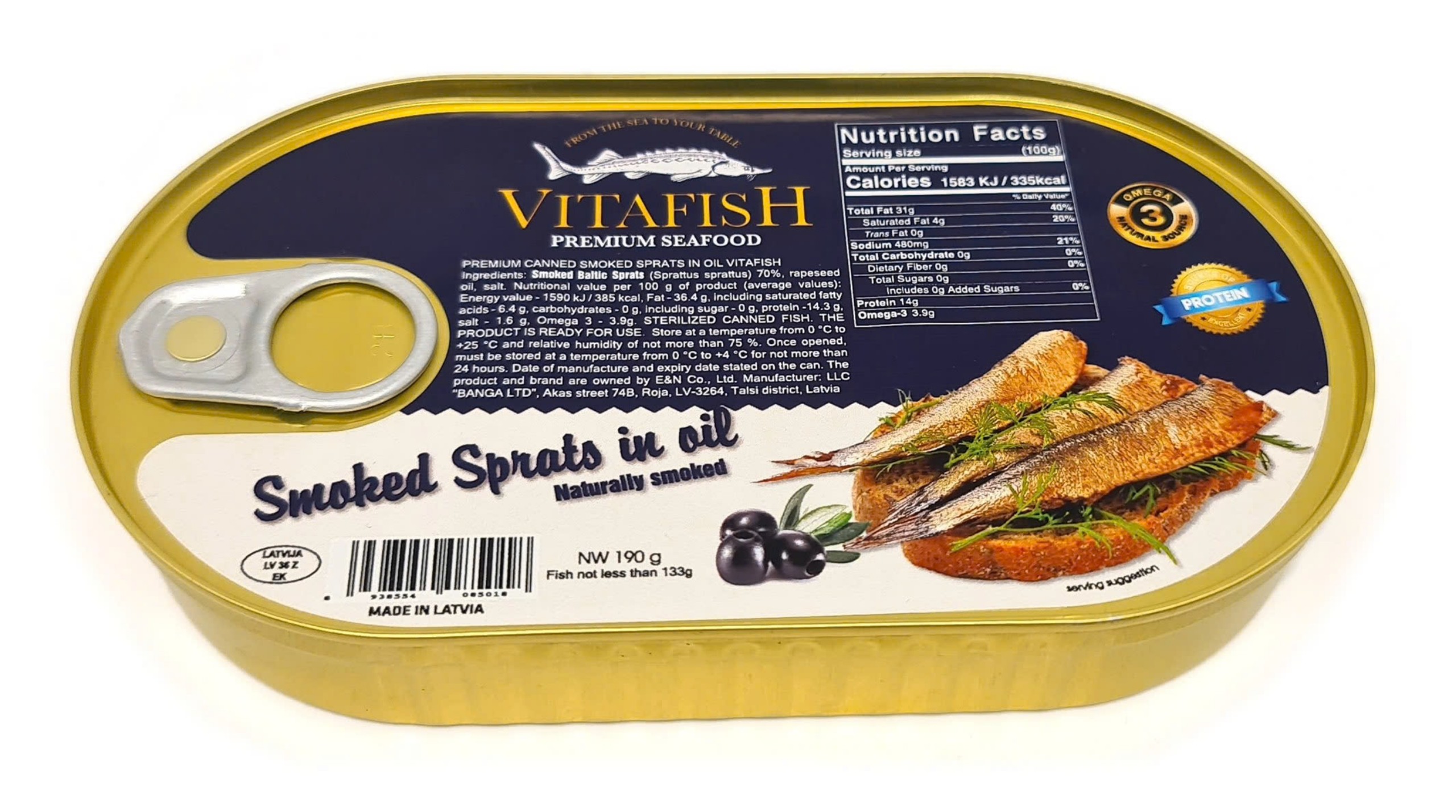 Cá Trích Hun Khói Ngâm Dầu Vitafish Premium 190g
