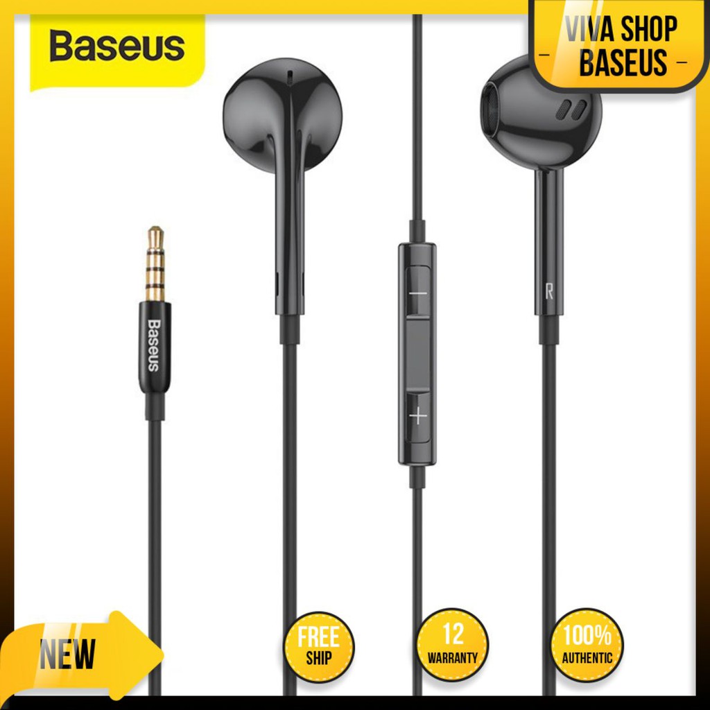 Tai nghe có dây Baseus Encok H16 Wired Earphone 3.5mm 1.2m , tích hợp micro đàm thoại chất lượng cao