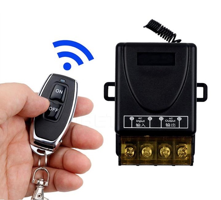 Bộ công tắc điều khiển từ xa 100M/30A/220V sóng RF 433Mhz có chức năng học lệnh điều khiển bật tắt máy bơm động cơ công suất lớn điều khiển không dây