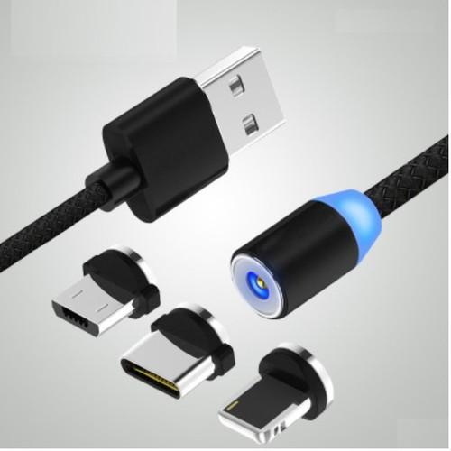 Cáp sạc 3 đầu hít nam châm