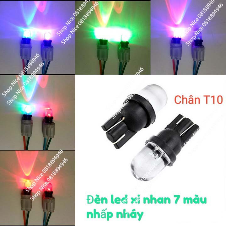 Đèn led xi nhan xe máy 7 màu nhấp nháy giá 1 cái