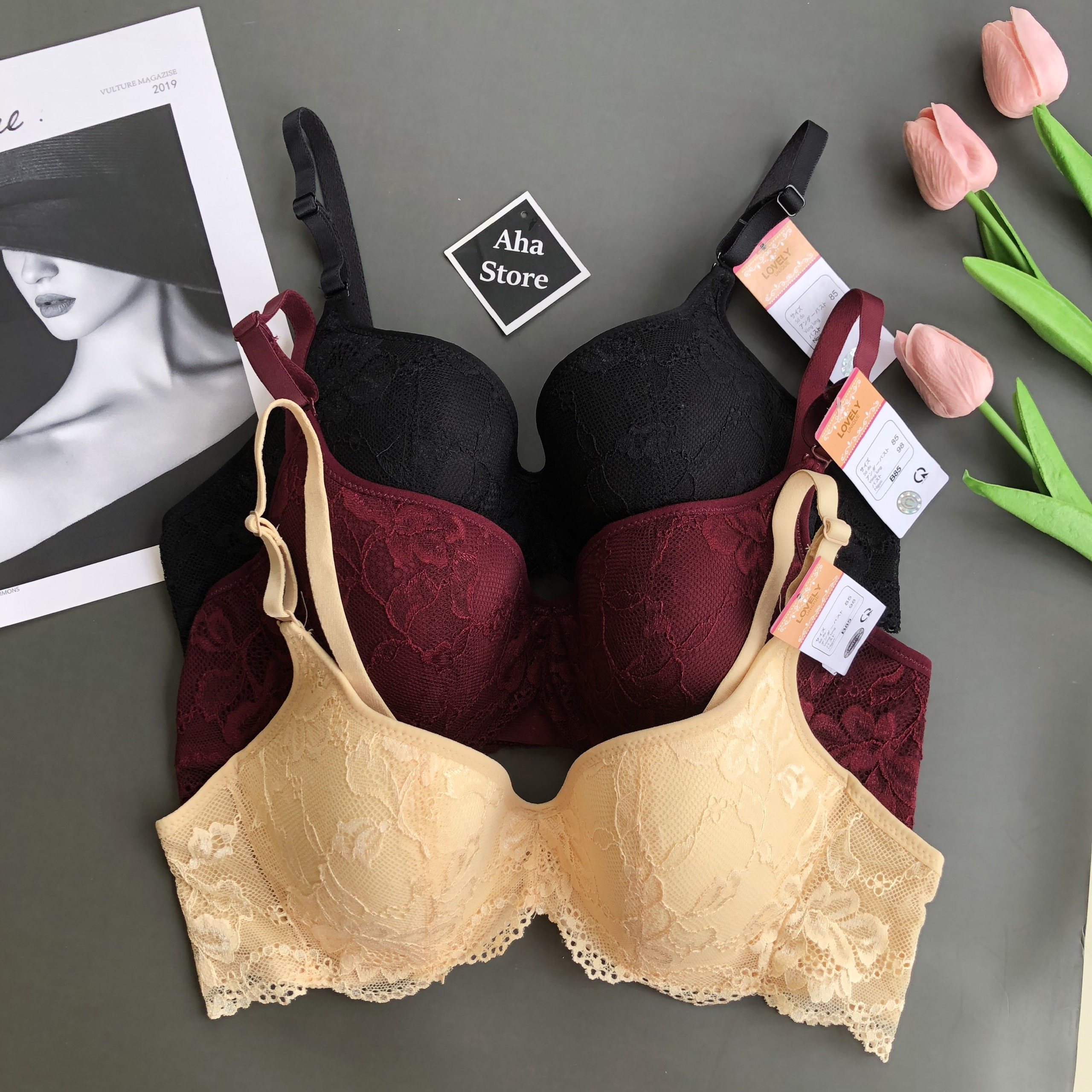 Áo lót nữ ren lovely 291 có gọng phối lưới mút mỏng nâng ngực chống sệ