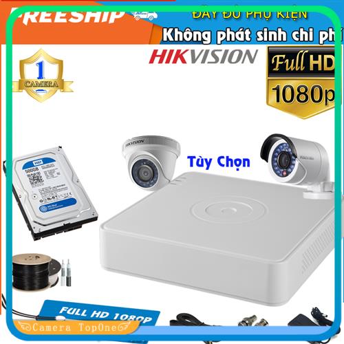 [HCM][NHÀ PHÂN PHỐI BH 2 NĂM FREESHIP 20K]Trọn Bộ Camera Hikvision Full HD 1080P 2.0M - Bộ 1 Camera Đầy Đủ Phụ Kiện Kèm HDD 500GB
