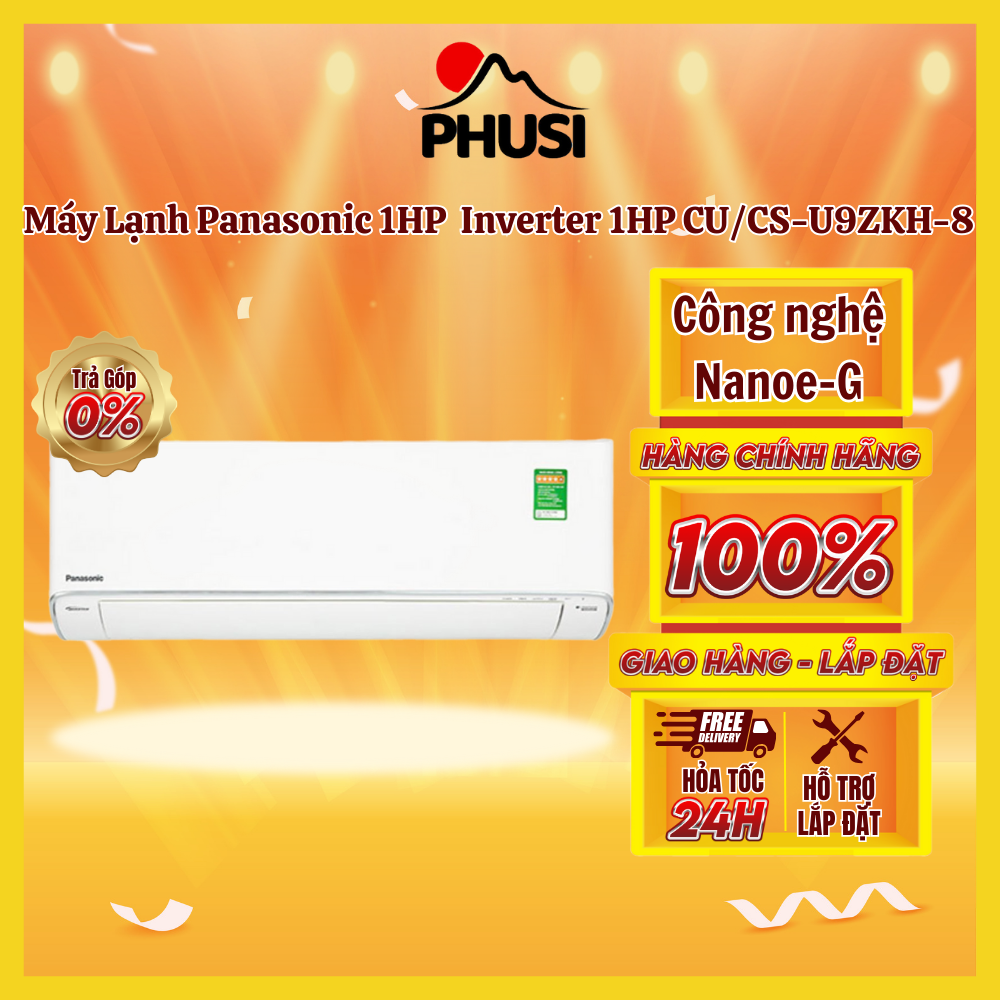 ✅Panasonic inverter air conditioner 1 HP CU/CS-U9ZKH-8 - Free shipping HCM - Inverter technology com