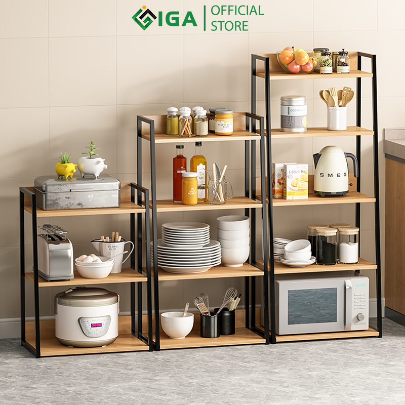 Kệ gia vị nhà bếp, kệ đa năng nhà bếp hình thang khung sắt - gm06