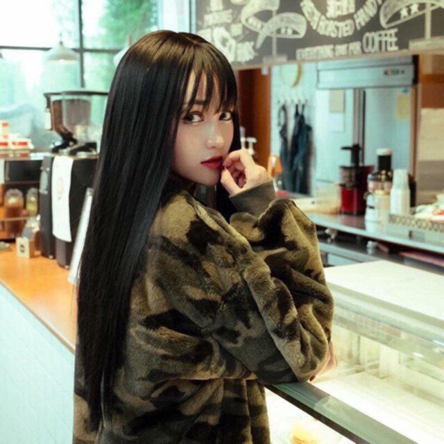 Tóc Giả Nữ Đẹp 💖FREESHIP💖 Tóc Giả Nguyên Đầu Thẳng Màu Xám Lạnh