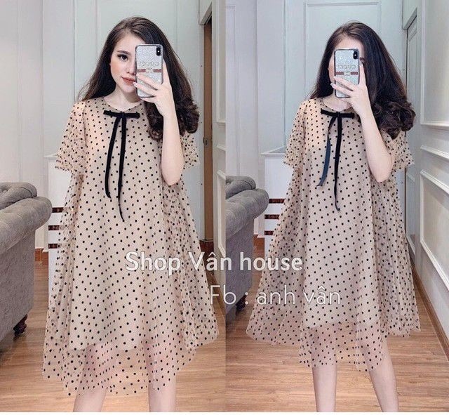 Váy bầu, đầm bầu thời trang thiết kế chất lụa hoa freesize từ 45 đến 70kg