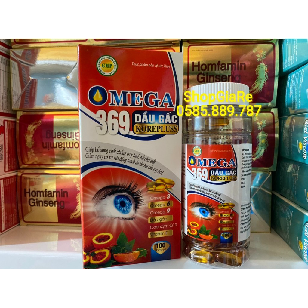 Omega 369 dầu gấc korepluss bổ sung vitamin làm đẹp da, chống lão hóa