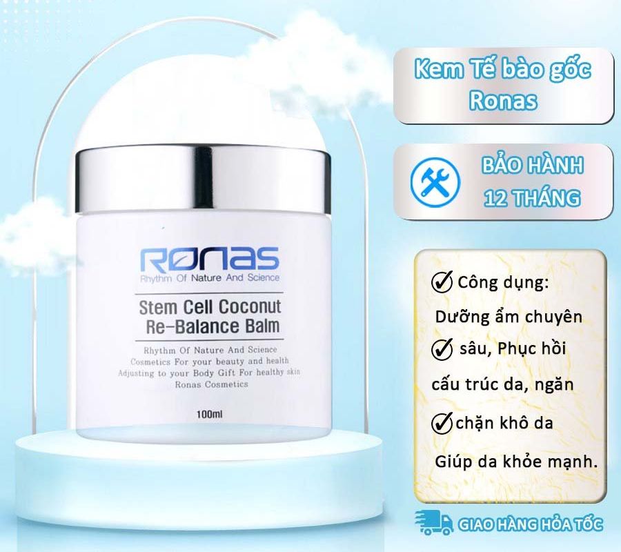 Kem tế bào gốc ronas-ronas stem cell hydro cream 100ml kem dưỡng ẩm trăng sáng da.