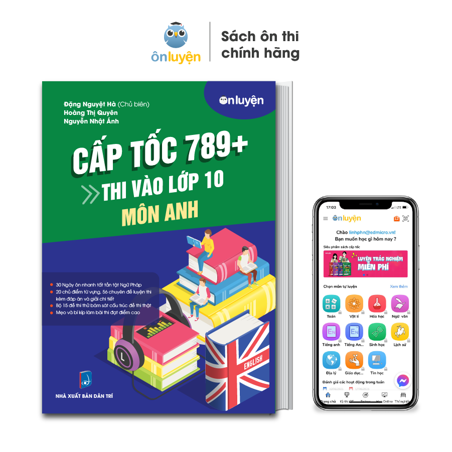 Sách thi vào 10 - cấp tốc 789+ môn anh - nhà sách ôn luyện