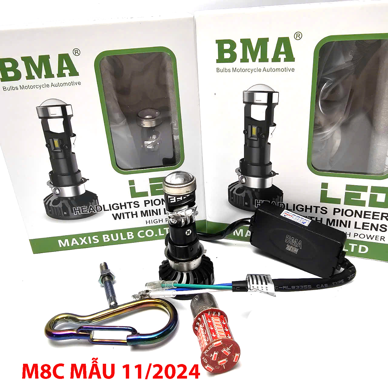 [ MẪU 2024] Đèn led bi cầu mini M8C  BMA Lắp Đa Năng Xe Wave, Dream, Sh Mode, Liberty, Wave Cũ...