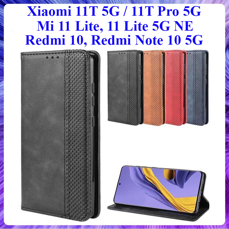 [Bao Xịn] Bao da dạng ví Xiaomi 11T 5G, Xiaomi 11T Pro 5G, Xiaomi Mi 11 Lite, Xiaomi 11 Lite 5G NE, Xiaomi Redmi 10, Xiaomi Redmi Note 10 5G có nắp gập, ngăn đựng thẻ ATM tiền tiện lợi, cao cấp