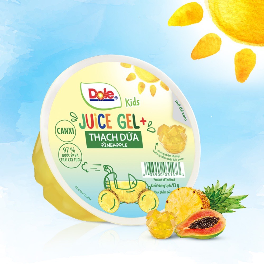 Thạch trái cây từ nước ép dứa dole