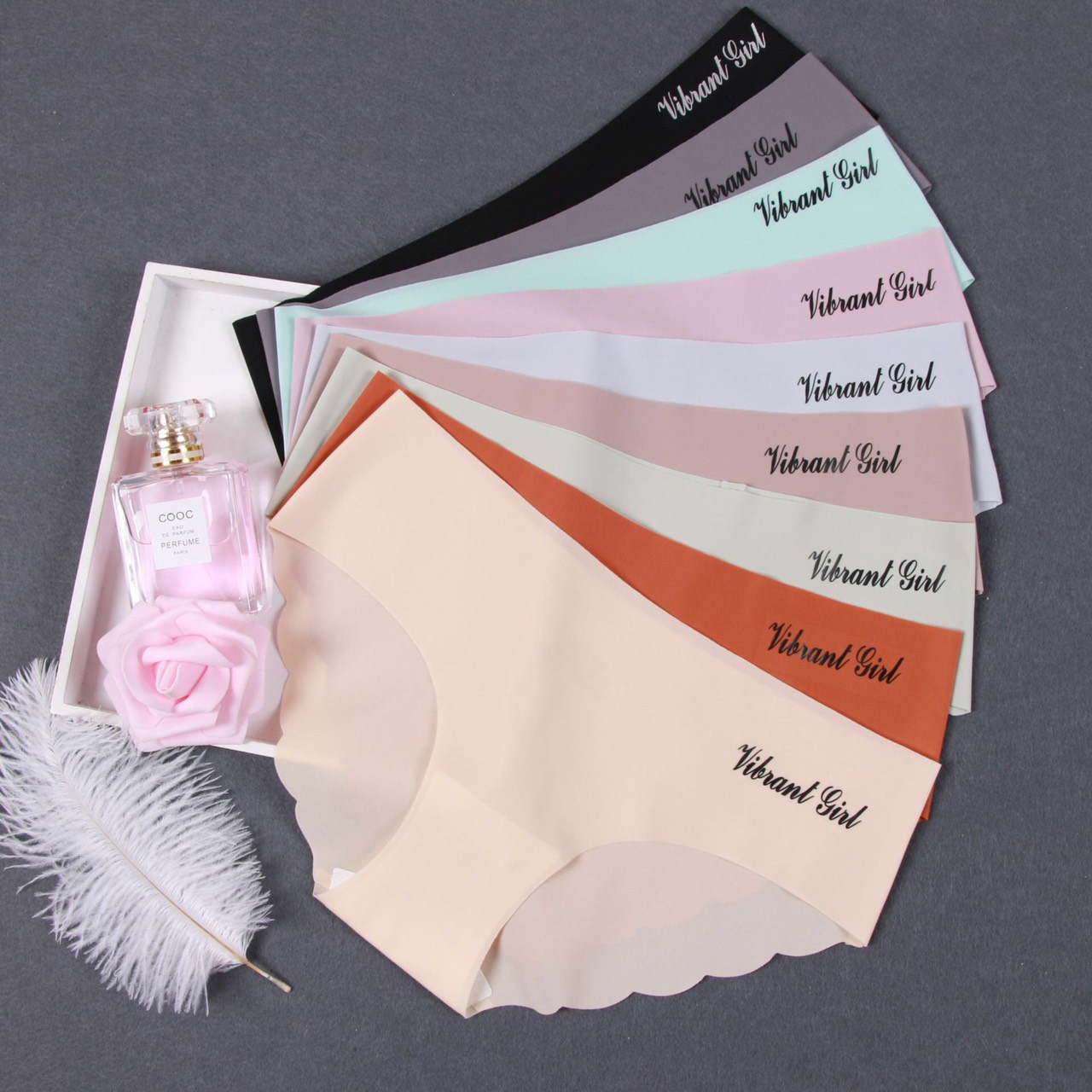 Set 10 quần lót đúc su trơn viền sóng