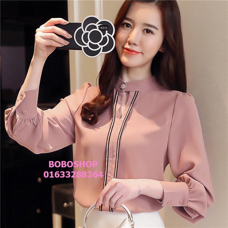 Áo sơ mi phối sọc sang chảnh