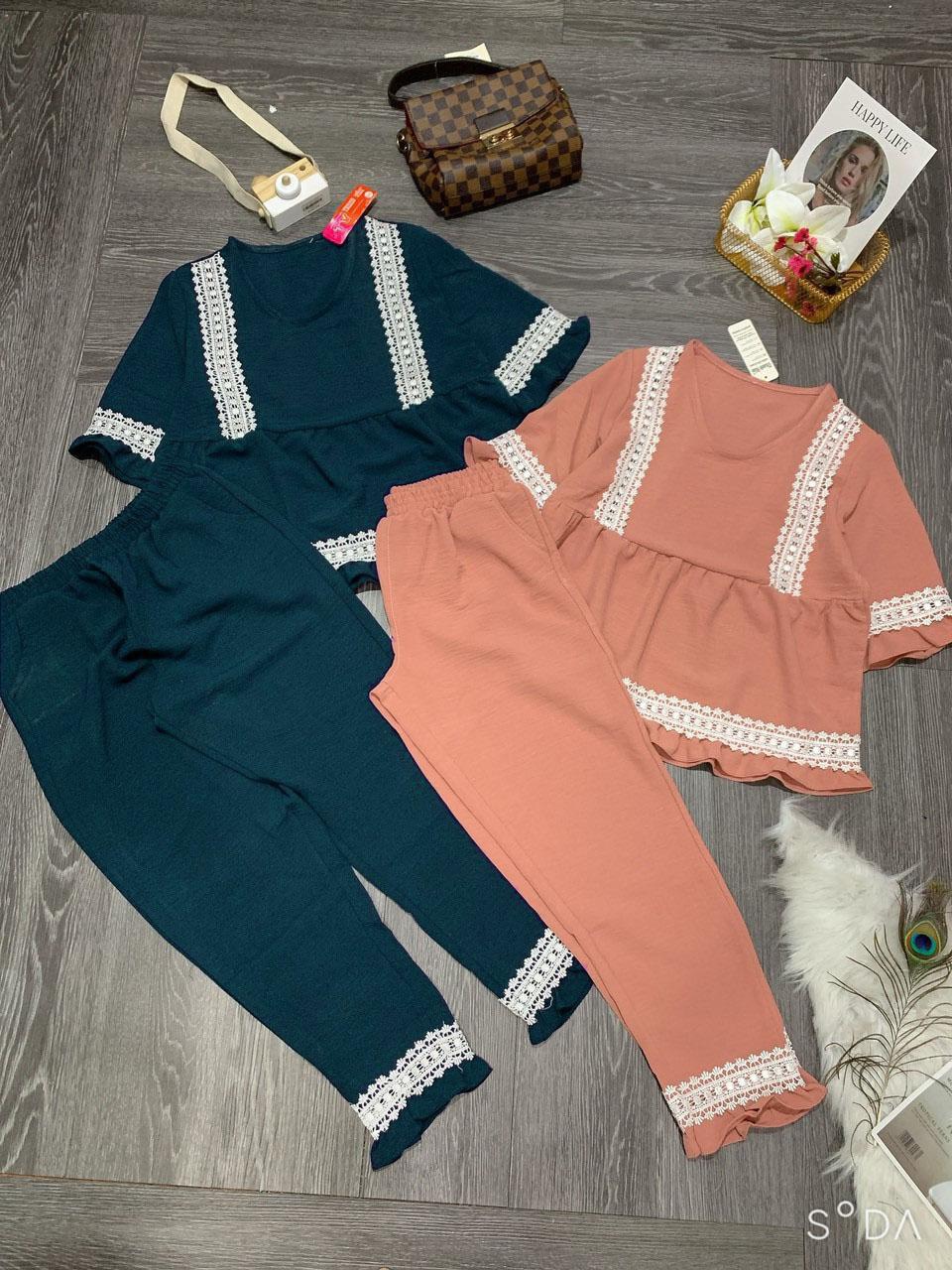 [HCM]ĐỒ BỘ ĐŨI QUẦN 9 TẤT KÈM ÁO BABYDOLL-SẢN PHẨM ĐƯỢC CHỤP CẬN CHẤT VẢI