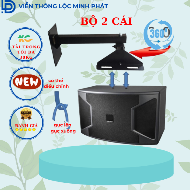 Giá treo loa xoay 360 độ vt-360, kệ treo 2 loa xoay 360, hàng loại dầy, hàng mới full box