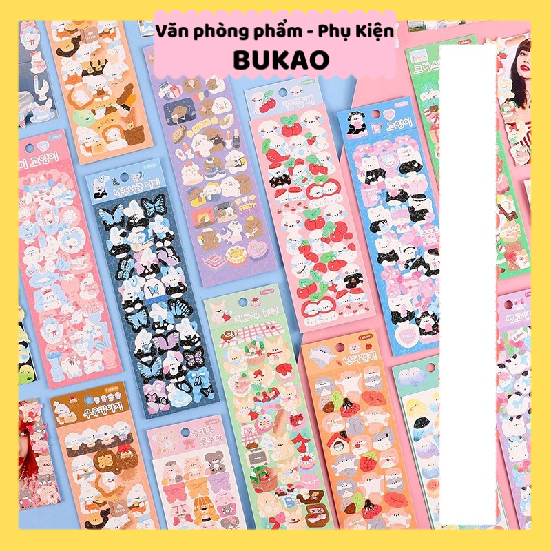 Sticker nhũ r trang trí toploader diy, sticker ánh kim bắt sáng nhũ cute