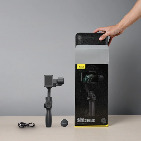 Gậy chụp ảnh selfie bluetooth không dây Baseus Handheld Gimbal Stabilizer Control Smartphone với 3 trục Gimbal ổn định, cho hình ảnh sắc nét cả trong nhà và ngoài trời