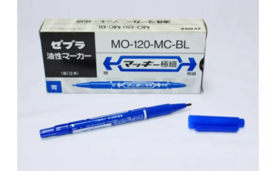 1 hộp 10 cây Bút lông dầu Zebra Mo.120 hai đầu nhỏ 1 dầu 0,5mm và 1 đầu 1mm