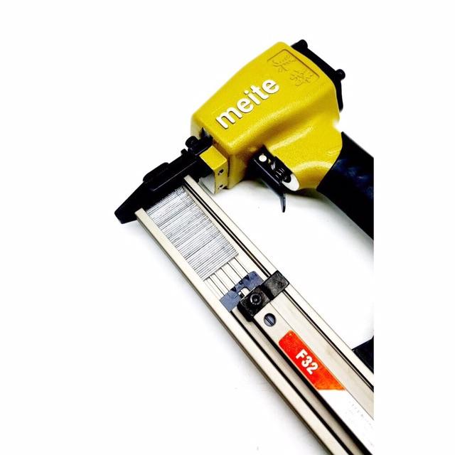 Máy bắn đinh MEITE F32 đinh thẳng bắn gỗ dùng hơi đầu nối 6mm, hộp giấy