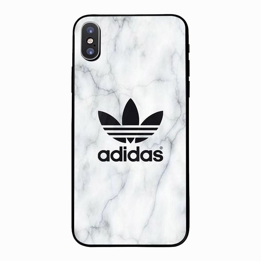 Ốp điện thoại kính cường lực cho máy iPhone XS MAX - Logo Nike Adidas MS LNA003