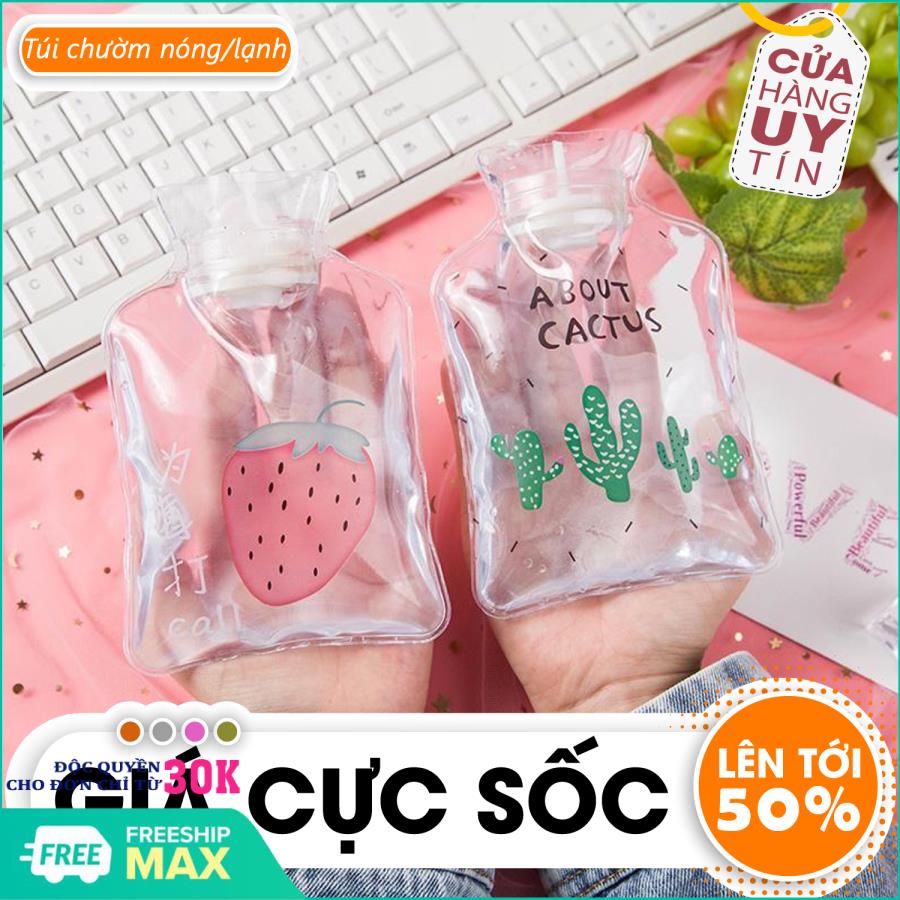 Túi Sưởi Chườm Nóng Lạnh Trong Suốt cầm tay Mini- Túi chườm trong suốt- túi chườm nóng lạnh đau bụng kinh - GIAO MẪU NGẪU NHIÊN