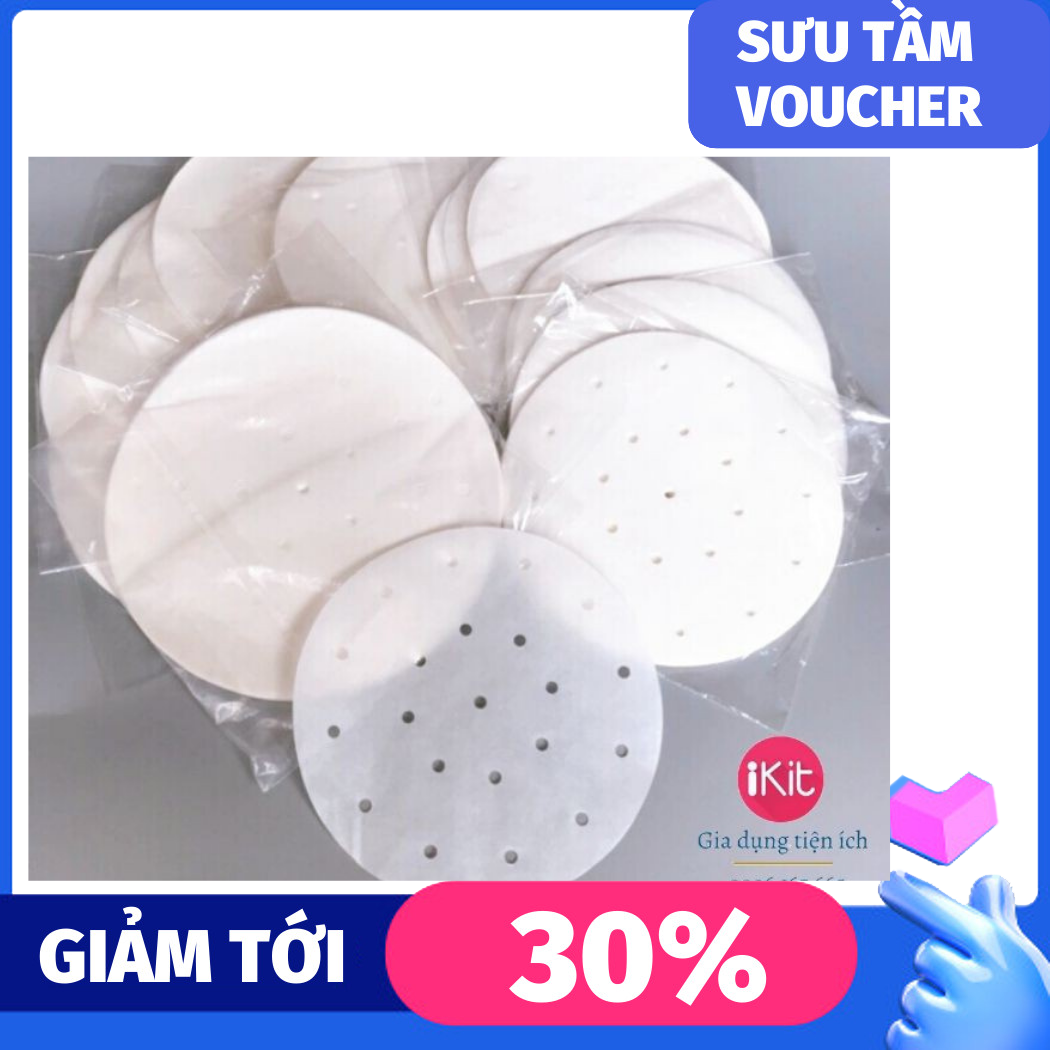 100 tờ Giấy nến đục lỗ lót nồi chiên không dầu - size 23cm - loại xịn