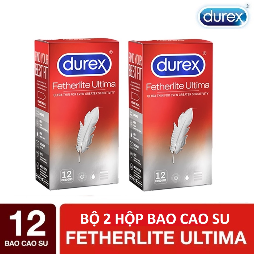 Bộ 2 hộp Bao cao su Durex Fetherlite Ultima 12 bao