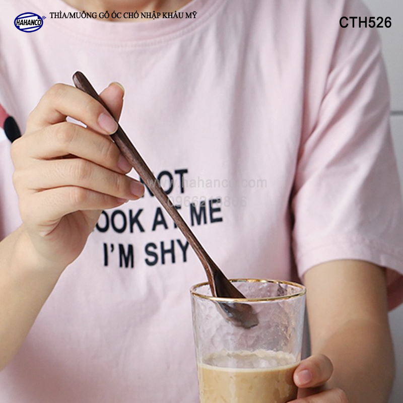 Thìa/muỗng cán dài gỗ óc chó nhập khẩu mỹ - khuấy cafe,sinh tố - an toàn dùng cho ăn uống - hahanco - cth526