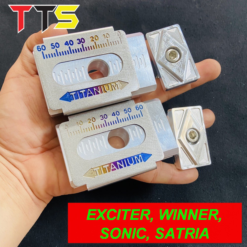 Bát tăng sên cnc kèm nẹp gắp titan gr5 sử dụng cho exciter winner sonic satria