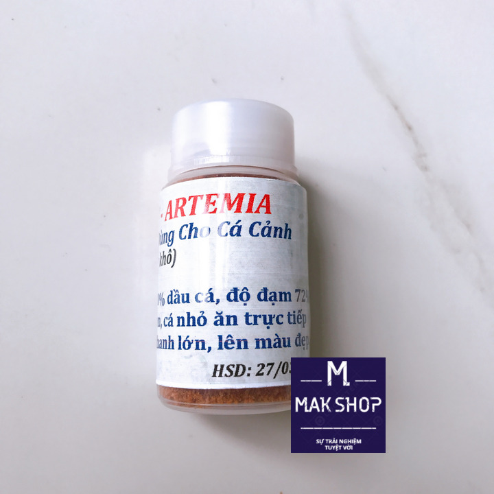 Thức Ăn Artemia Sấy Khô Cho Cá Cảnh, Guppy, Betta, Cá Con, Cá nhỏ, Không Cần Ấp