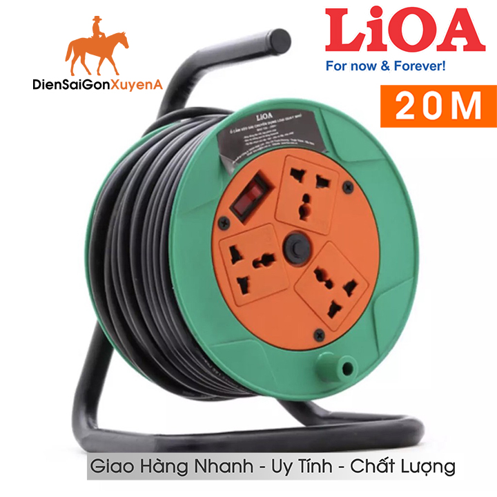 Ổ cắm quay rulo đa năng lioa qn20-2-15a - bảo vệ quá tải - ổ cấm công trình