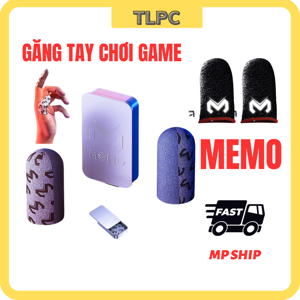 Găng tay chơi game MEMO Sợi Bạc chống mồi hôi bao tay cảm ứng 2 ngón chơi Liên Quân mobile FF PUBG ROS trên điện thoại mượt mà bảo hành 12 tháng