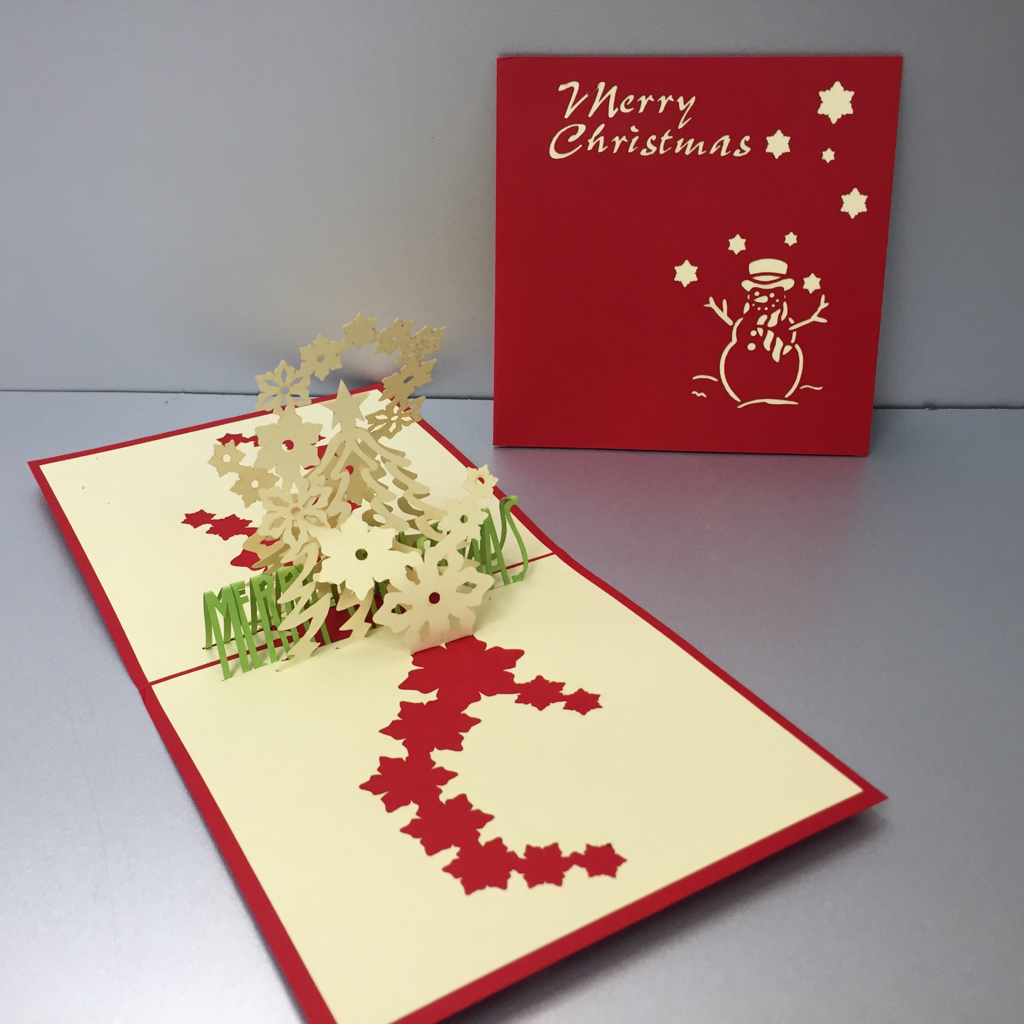 Cây thông 12 (  lót trắng ) - Noel - Thiệp 3D