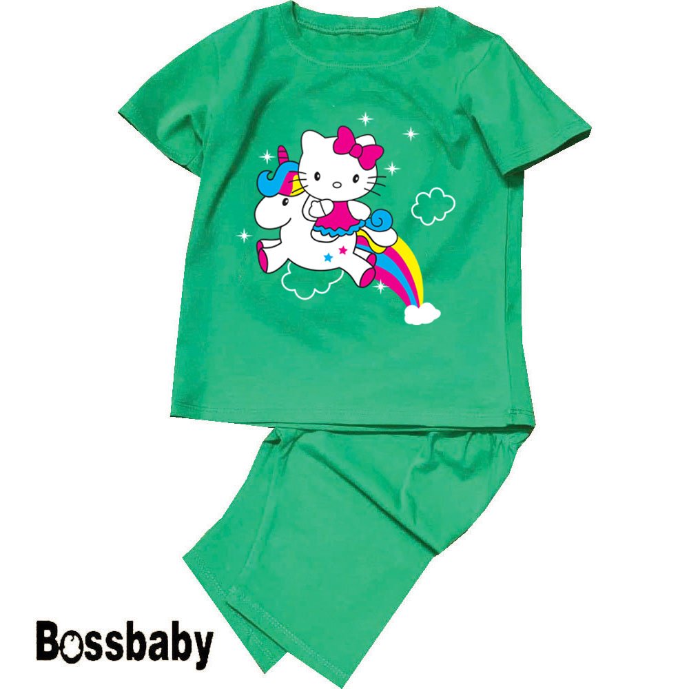 Bộ quần áo hình mèo cưỡi ngựa ,Chăm sóc bé gái từ 6kg-26kg.DBBG28.