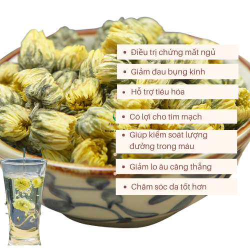 Trà Hoa Cúc Nụ Kim Cương Sấy Lạnh Nguyên Bông - 150g - Ngủ ngon sâu giấc, sáng mắt, thanh nhiệt