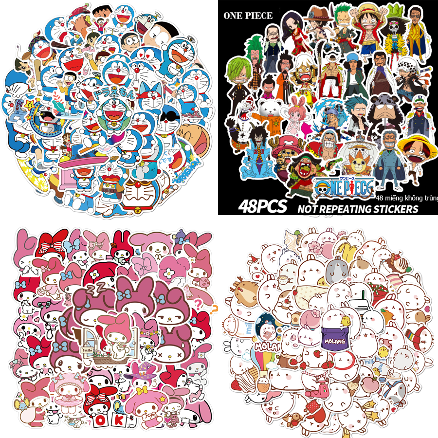 Sticker dán doremon hình dán decal dán xe laptop nón bảo hiểm chống thấm nước miếng dán tiện lợi