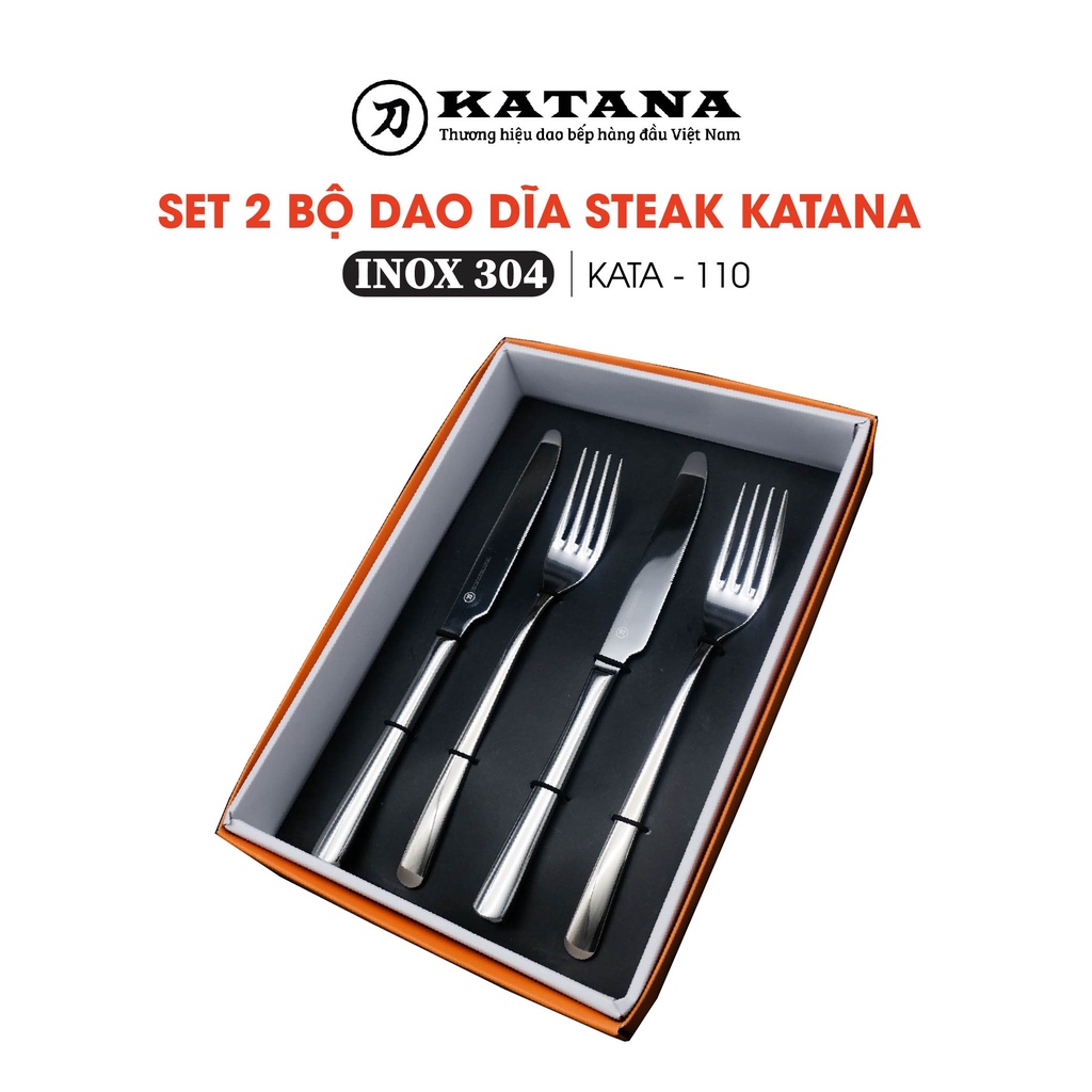 Bộ dao và dĩa inox katana steak kata110 4 món