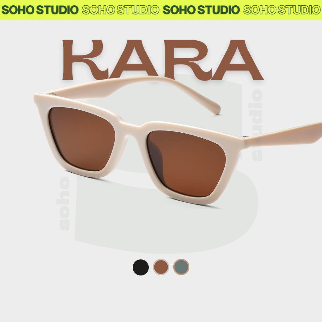 Kính mát nam nữ thời trang KARA Soho Studio gọng chữ nhật GM tròng màu cá