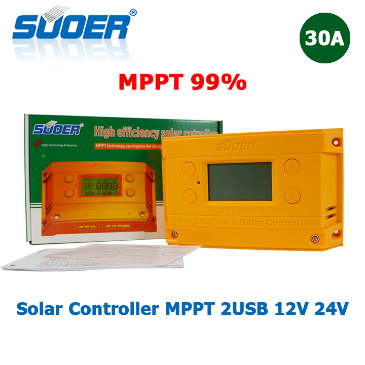 Bộ điều khiển sạc suoer MPPT năng lượng mặt trời Solar Charge Controller suoer 30A 12V 24V ST-H1230