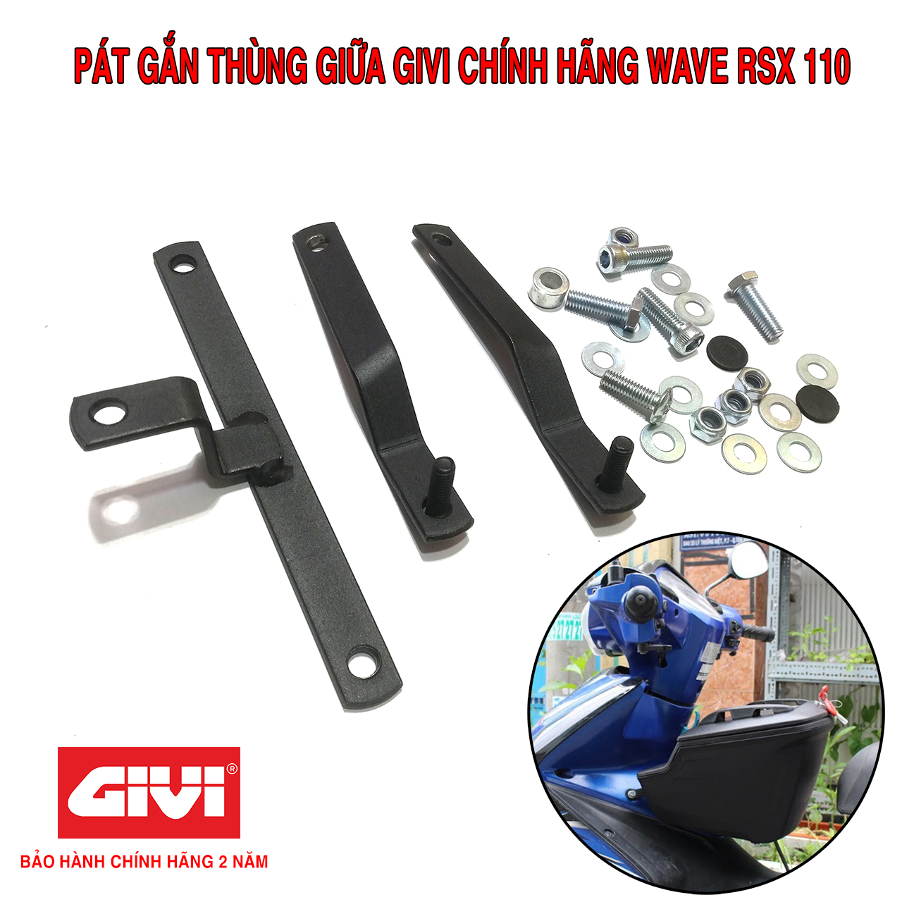 Pát Gắn Thùng Giữa Givi Wave RSX 110 Chính Hãng - Bảo Hành 2 Năm