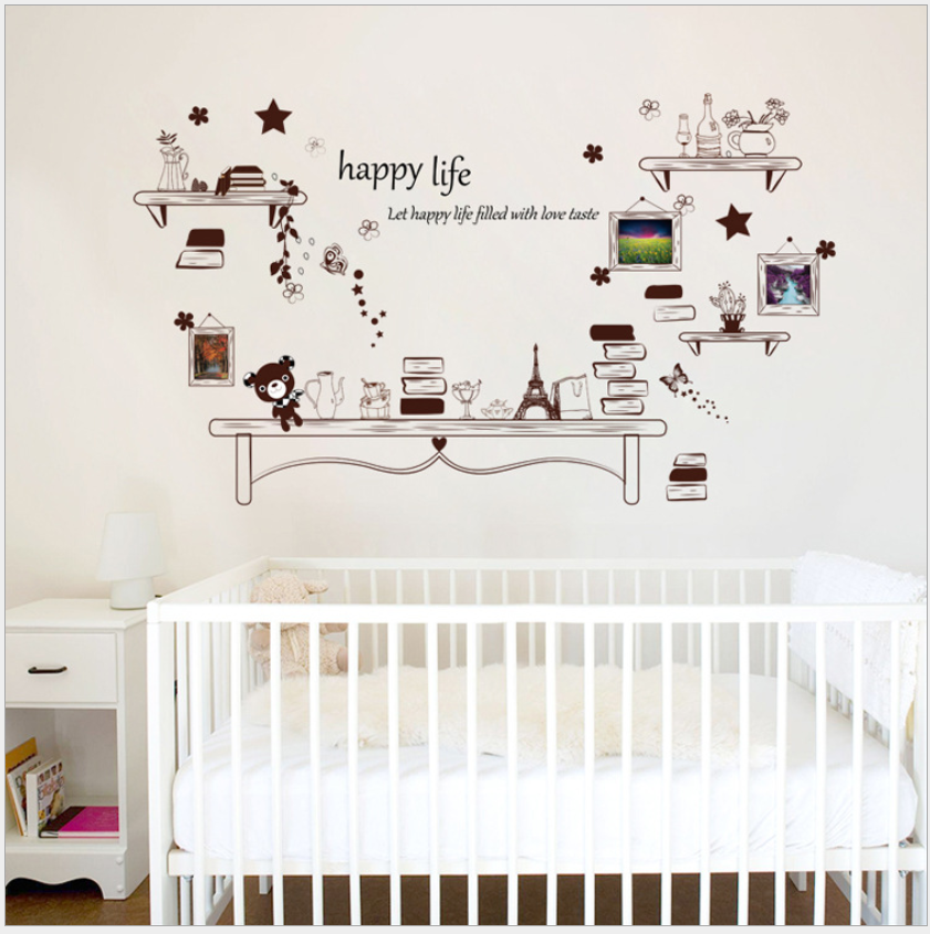 Decal giấy dán tường Happy life WD20