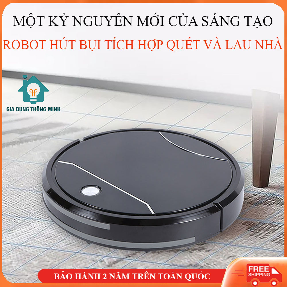 Robot hút bụi lau nhà tự động , robot hút bụi D502 cao cấp , điều khiển từ xa , sạc tự động , lực hút cực mạnh . Bảo hành 2 năm toàn quốc