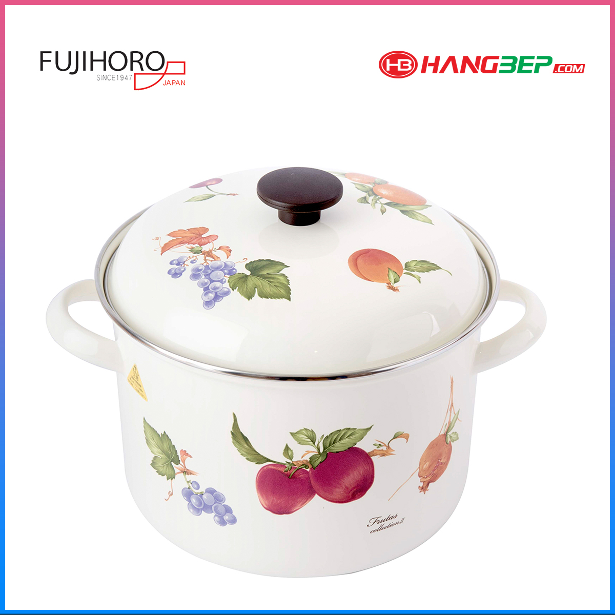 Nồi tráng men đáy từ 22cm fujihoro frv-22dw 5.6 lít